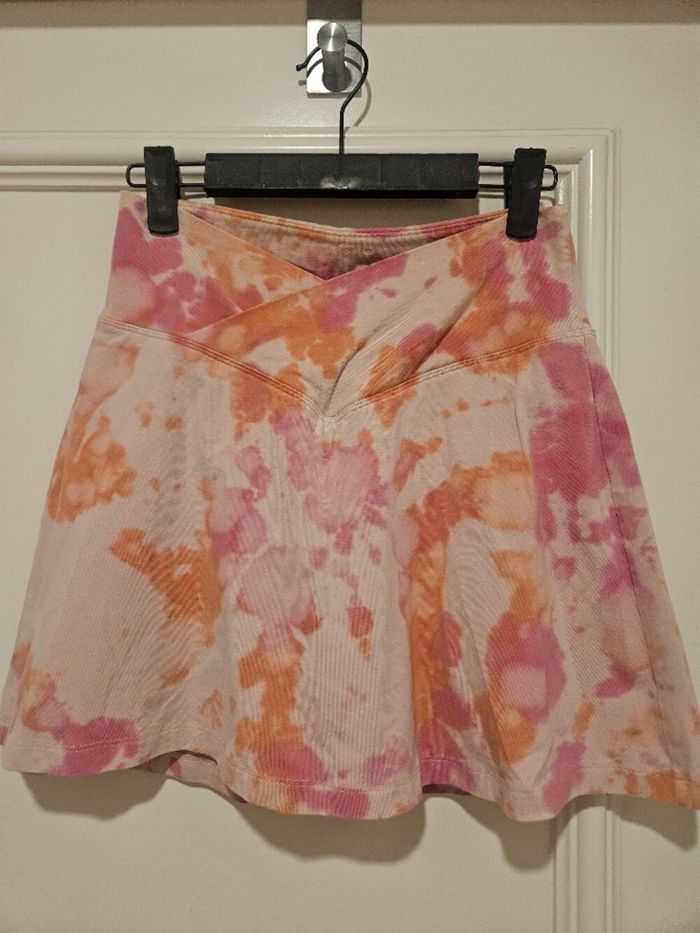PINK Pink Orange Tie Dye Crossover Skort S